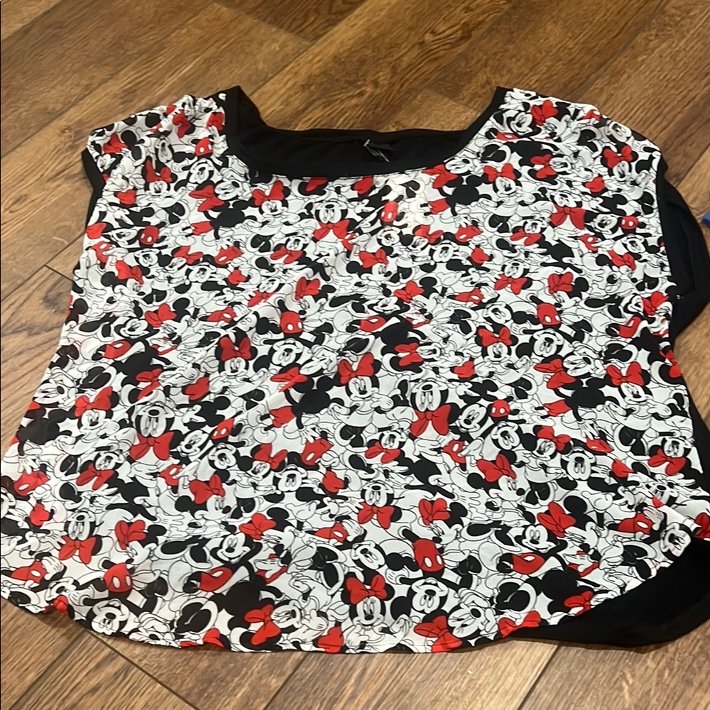 Torrid Women's Minnie Mouse Print Blouse - Black, White, and Red